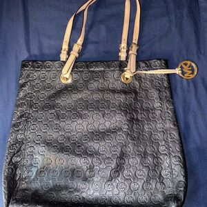 Michael Kors Black and Tan Tote Bag